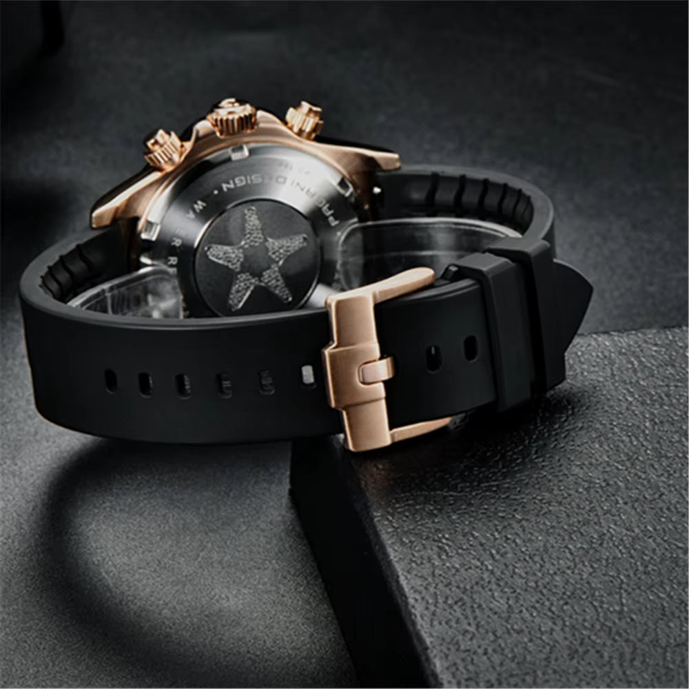 New Men Quartz Watches Japan VK63 Clock Automatic Date Luxury Chronograph Dive Sapphire Wristwatches Reloj Hombre