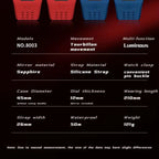 8003 Tourbillon Watch Top Luxury Brand Men Fully Automatic Mechanical Watch Waterproof Silicone Strap Original Men Gifts